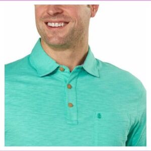 IZOD Men's Polo Size Large Florida Keys Model Green Cotton New